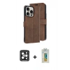 MARSİLYAN™- iPhone 15 Pro Max Kılıf Siluet Işık Serisi - Siyah Polymer Nano Ekran Koruyucu + Siyah PVD Metal Kamera Lens