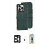 MARSİLYAN™- iPhone 15 Pro Max Kılıf Siluet Işık Serisi - Siyah Polymer Nano Ekran Koruyucu + Siyah PVD Metal Kamera Lens
