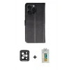 MARSİLYAN™- iPhone 15 Pro Max Kılıf Siluet Işık Serisi - Siyah Polymer Nano Ekran Koruyucu + Siyah PVD Metal Kamera Lens