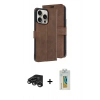 MARSİLYAN™- iPhone 15 Pro Max Kılıf Siluet Işık Serisi - Siyah Polymer Nano Ekran Koruyucu + Raze Metal Kamera Lens - TMGI