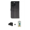MARSİLYAN™- iPhone 15 Pro Max Kılıf Siluet Işık Serisi - Siyah Polymer Nano Ekran Koruyucu + Raze Metal Kamera Lens - TMGI