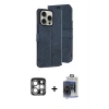 MARSİLYAN™- iPhone 15 Pro Max Kılıf Siluet Işık Serisi - Siyah Vanessa Magic Cam + PVD Metal Kamera Lens - GS
