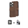 MARSİLYAN™- iPhone 15 Pro Max Kılıf Siluet Işık Serisi - Siyah Vanessa Magic Hayalet Cam + Gri PVD Metal Kamera Lens