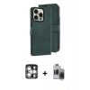 MARSİLYAN™- iPhone 15 Pro Max Kılıf Siluet Işık Serisi - Siyah Vanessa Magic Hayalet Cam + PVD Metal Kamera Lens - GS