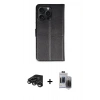 MARSİLYAN™- iPhone 15 Pro Max Kılıf Siluet Işık Serisi - Siyah Vanessa Magic Hayalet Cam + Raze Metal Kamera Lens - TMGI