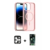 MARSİLYAN™- iPhone 15 Pro Max Kılıf Siluet Minimal Prime - Siyah 360 Mat Full Body Arka Koruyucu + PVD Metal Kamera Lens - GS