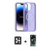 MARSİLYAN™- iPhone 15 Pro Max Kılıf Siluet Minimal Prime - Siyah 360 Mat Full Body Arka Koruyucu + PVD Metal Kamera Lens - SH
