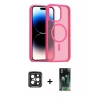 MARSİLYAN™- iPhone 15 Pro Max Kılıf Siluet Minimal Prime - Siyah 360 Mat Full Body Arka Koruyucu + PVD Metal Kamera Lens - SH