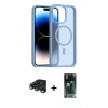 MARSİLYAN™- iPhone 15 Pro Max Kılıf Siluet Minimal Prime - Siyah 360 Mat Full Body Arka Koruyucu + Raze Metal Kamera Lens - LT