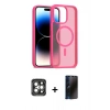MARSİLYAN™- iPhone 15 Pro Max Kılıf Siluet Minimal Prime - Siyah 3D Antistatik Hayalet Cam Ekran Koruyucu + PVD Metal Kamera Lens - GI