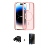 MARSİLYAN™- iPhone 15 Pro Max Kılıf Siluet Minimal Prime - Siyah 3D Antistatik Hayalet Cam Ekran Koruyucu + Siyah Raze Metal Kamera Lens