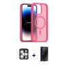 MARSİLYAN™- iPhone 15 Pro Max Kılıf Siluet Minimal Prime - Siyah 3D Antistatik Hayalet Cam Ekran Koruyucu + Gümüş PVD Metal Kamera Lens