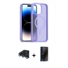 MARSİLYAN™- iPhone 15 Pro Max Kılıf Siluet Minimal Prime - Siyah 3D Antistatik Hayalet Cam Ekran Koruyucu + Raze Metal Kamera Lens - LT