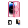 MARSİLYAN™- iPhone 15 Pro Max Kılıf Siluet Minimal Prime - Siyah 3D Antistatik Mat Seramik Nano Ekran Koruyucu + PVD Metal Kamera Lens - TU