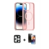 MARSİLYAN™- iPhone 15 Pro Max Kılıf Siluet Minimal Prime - Siyah 3D Antistatik Mat Seramik Nano Ekran Koruyucu + PVD Metal Kamera Lens - LT