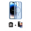 MARSİLYAN™- iPhone 15 Pro Max Kılıf Siluet Minimal Prime - Siyah 3D Antistatik Mat Seramik Nano Ekran Koruyucu + PVD Metal Kamera Lens - TU