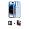 MARSİLYAN™- iPhone 15 Pro Max Kılıf Siluet Minimal Prime - Siyah 3D Antistatik Mat Seramik Nano Ekran Koruyucu + PVD Metal Kamera Lens - GI