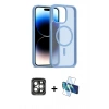 MARSİLYAN™- iPhone 15 Pro Max Kılıf Siluet Minimal Prime - Siyah 3D Antistatik Seramik Nano Ekran Koruyucu + PVD Metal Kamera Lens - GI