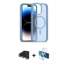 MARSİLYAN™- iPhone 15 Pro Max Kılıf Siluet Minimal Prime - Siyah 3D Antistatik Seramik Nano Ekran Koruyucu + Raze Metal Kamera Lens - TMGI