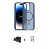 MARSİLYAN™- iPhone 15 Pro Max Kılıf Siluet Minimal Prime - Siyah Bilvis 0.18mm Plus Cam Ekran Koruyucu + Raze Metal Kamera Lens - TMGI