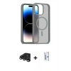 MARSİLYAN™- iPhone 15 Pro Max Kılıf Siluet Minimal Prime - Siyah Bilvis 0.18mm Plus Cam Ekran Koruyucu + Raze Metal Kamera Lens - TMGI