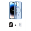 MARSİLYAN™- iPhone 15 Pro Max Kılıf Siluet Minimal Prime - Siyah Bilvis 0.18mm Plus Cam Ekran Koruyucu + PVD Metal Kamera Lens - TU