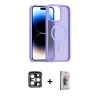 MARSİLYAN™- iPhone 15 Pro Max Kılıf Siluet Minimal Prime - Siyah Bilvis 3D Cam Ekran Koruyucu + PVD Metal Kamera Lens - LT