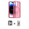 MARSİLYAN™- iPhone 15 Pro Max Kılıf Siluet Minimal Prime - Siyah Bilvis 3D Cam Ekran Koruyucu + PVD Metal Kamera Lens - GS