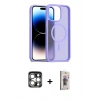 MARSİLYAN™- iPhone 15 Pro Max Kılıf Siluet Minimal Prime - Siyah Bilvis 3D Cam Ekran Koruyucu + PVD Metal Kamera Lens - GS