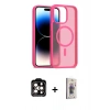 MARSİLYAN™- iPhone 15 Pro Max Kılıf Siluet Minimal Prime - Siyah Bilvis 3D Cam Ekran Koruyucu + PVD Metal Kamera Lens - TU