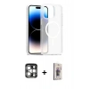 MARSİLYAN™- iPhone 15 Pro Max Kılıf Siluet Minimal Prime - Siyah Bilvis 3D Cam Ekran Koruyucu + PVD Metal Kamera Lens - GS