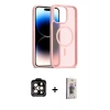 MARSİLYAN™- iPhone 15 Pro Max Kılıf Siluet Minimal Prime - Siyah Bilvis 3D Cam Ekran Koruyucu + PVD Metal Kamera Lens - TU