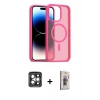 MARSİLYAN™- iPhone 15 Pro Max Kılıf Siluet Minimal Prime - Siyah Bilvis 3D Cam Ekran Koruyucu + PVD Metal Kamera Lens - GI
