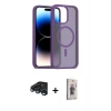 MARSİLYAN™- iPhone 15 Pro Max Kılıf Siluet Minimal Prime - Siyah Bilvis 3D Cam Ekran Koruyucu + Raze Metal Kamera Lens - LT