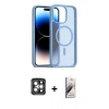 MARSİLYAN™- iPhone 15 Pro Max Kılıf Siluet Minimal Prime - Siyah Bilvis 3D Mat Cam Ekran Koruyucu + PVD Metal Kamera Lens - GI