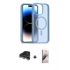 MARSİLYAN™- iPhone 15 Pro Max Kılıf Siluet Minimal Prime - Siyah Bilvis 3D Mat Cam Ekran Koruyucu + Raze Metal Kamera Lens - GS