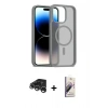 MARSİLYAN™- iPhone 15 Pro Max Kılıf Siluet Minimal Prime - Siyah Bilvis 3D Mat Cam Ekran Koruyucu + Raze Metal Kamera Lens - GS