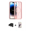 MARSİLYAN™- iPhone 15 Pro Max Kılıf Siluet Minimal Prime - Siyah Bilvis 3D Mat Cam Ekran Koruyucu + Titanyum Gri Raze Metal Kamera Lens