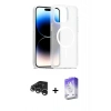 MARSİLYAN™- iPhone 15 Pro Max Kılıf Siluet Minimal Prime - Siyah Bilvis 5in1 3D Magic Cam Ekran Koruyucu + Gümüş Raze Metal Kamera Lens