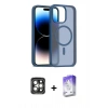 MARSİLYAN™- iPhone 15 Pro Max Kılıf Siluet Minimal Prime - Siyah Bilvis 5in1 3D Magic Cam Ekran Koruyucu + PVD Metal Kamera Lens - GI