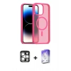 MARSİLYAN™- iPhone 15 Pro Max Kılıf Siluet Minimal Prime - Siyah Bilvis 5in1 3D Magic Cam Ekran Koruyucu + PVD Metal Kamera Lens - GS