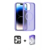 MARSİLYAN™- iPhone 15 Pro Max Kılıf Siluet Minimal Prime - Siyah Bilvis 5in1 3D Magic Cam Ekran Koruyucu + PVD Metal Kamera Lens - GS