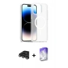 MARSİLYAN™- iPhone 15 Pro Max Kılıf Siluet Minimal Prime - Siyah Bilvis 5in1 3D Magic Cam Ekran Koruyucu + Titanyum Gri Raze Metal Kamera Lens