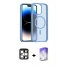 MARSİLYAN™- iPhone 15 Pro Max Kılıf Siluet Minimal Prime - Siyah Bilvis 5in1 3D Magic Cam Ekran Koruyucu + PVD Metal Kamera Lens - GS