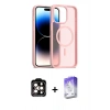 MARSİLYAN™- iPhone 15 Pro Max Kılıf Siluet Minimal Prime - Siyah Bilvis 5in1 3D Magic Cam Ekran Koruyucu + Turuncu PVD Metal Kamera Lens