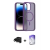 MARSİLYAN™- iPhone 15 Pro Max Kılıf Siluet Minimal Prime - Siyah Bilvis 5in1 3D Magic Cam Ekran Koruyucu + Raze Metal Kamera Lens - SH