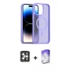 MARSİLYAN™- iPhone 15 Pro Max Kılıf Siluet Minimal Prime - Siyah Bilvis 5in1 3D Magic Cam Ekran Koruyucu + PVD Metal Kamera Lens - GI