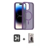 MARSİLYAN™- iPhone 15 Pro Max Kılıf Siluet Minimal Prime - Siyah Bilvis Hayalet Cam Ekran Koruyucu + PVD Metal Kamera Lens - GI