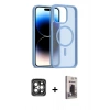 MARSİLYAN™- iPhone 15 Pro Max Kılıf Siluet Minimal Prime - Siyah Bilvis Hayalet Cam Ekran Koruyucu + PVD Metal Kamera Lens - GI