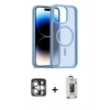 MARSİLYAN™- iPhone 15 Pro Max Kılıf Siluet Minimal Prime - Siyah Bilvis Hayalet Cam Ekran Koruyucu + PVD Metal Kamera Lens - GS